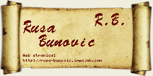 Rusa Bunović vizit kartica